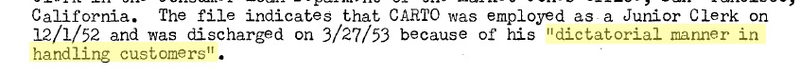 Portion of an internal FBI memo dated April 14, 1959